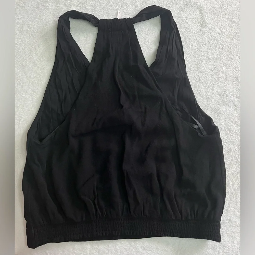 Free People women’s small black vneck sleeveless fall layering tank top